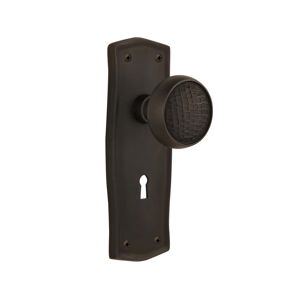Nostalgic Warehouse PRACRA Mortise Prairie Plate with Craftsman Knob and Keyhole in Oil